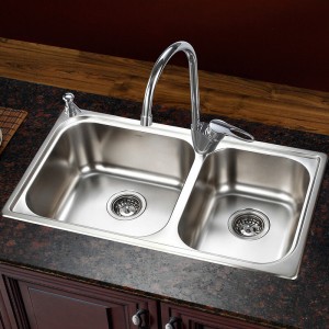 Application of stainless steel kitchen double sink